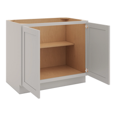 CNC Luxor 5-Piece Misty Grey 39" W Full Height Double Door Base Cabinet