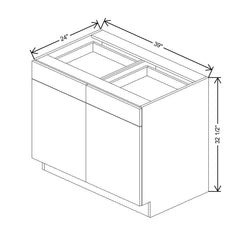 CNC Classic Broadway Cobalt 39" W X 32 1/2" H Double Door 2 Drawer Base Cabinet
