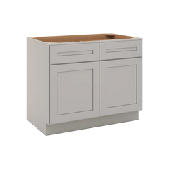 CNC Luxor 5-Piece Misty Grey 39" W X 32 1/2" H Double Door 2 Drawer Base Cabinet