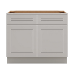 CNC Luxor 5-Piece Misty Grey 39" W X 32 1/2" H Double Door 2 Drawer Base Cabinet