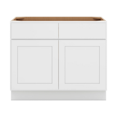 CNC Luxor White 39" W X 32 1/2" H Double Door 2 Drawer Base Cabinet