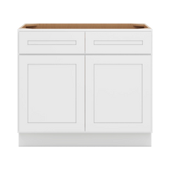 CNC Luxor 5-Piece White 39" W 2 Drawer Double Door Base Cabinet W/ 1 Pullout Shelf