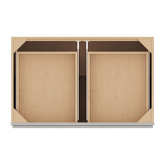 CNC Luxor 5-Piece Misty Grey 39" W 2 Drawer Double Door Base Cabinet W/ 1 Pullout Shelf