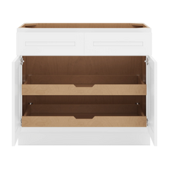 CNC Luxor 5-Piece White 39" W 2 Drawer Double Door Base Cabinet W/ 2 Pullout Shelf