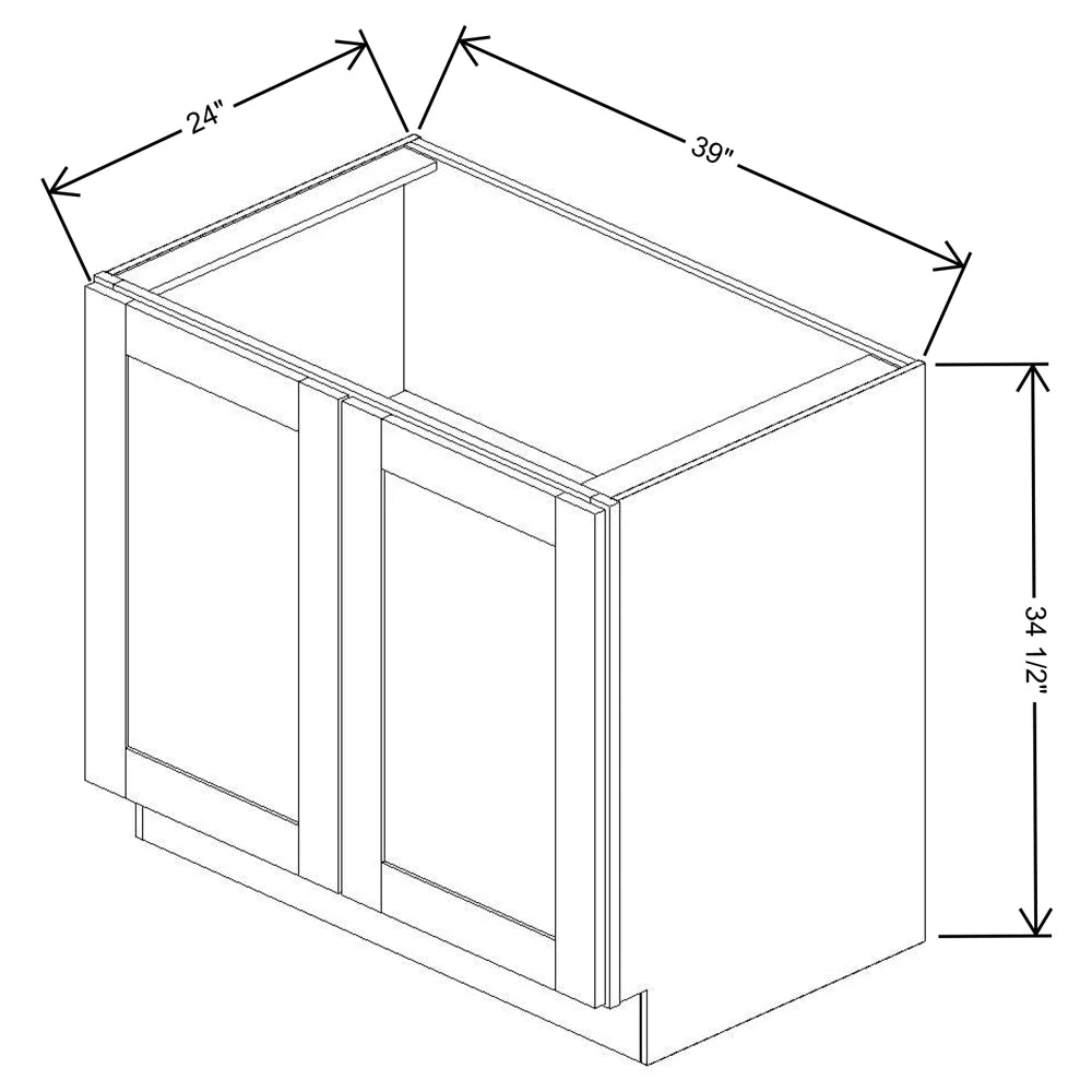 Fabuwood Quest Metro Frost 39"W Base Double Full Doors