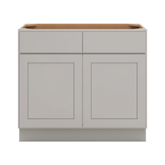 CNC Luxor Misty Grey 39" W 2 Drawer Double Door Base Cabinet