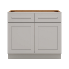 CNC Luxor 5-Piece Misty Grey 39" W 2 Drawer Double Door Base Cabinet