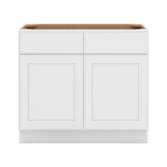CNC Luxor White 39" W 2 Drawer Double Door Base Cabinet
