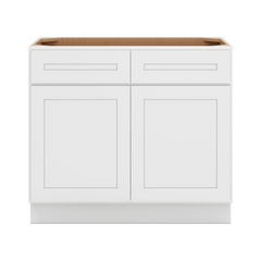 CNC Luxor 5-Piece White 39" W 2 Drawer Double Door Base Cabinet