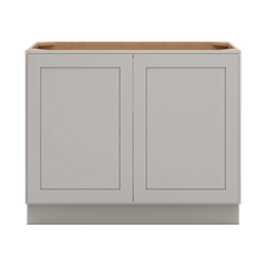 CNC Luxor Misty Grey 42" W Full Height Double Door Base Cabinet W/ 1 Pullout Shelf