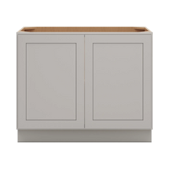 CNC Luxor 5-Piece Misty Grey 42" W Full Height Double Door Base Cabinet W/ 2 Pullout Shelf