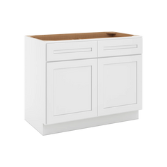 CNC Luxor 5-Piece White 42" W 2 Drawer Double Door Base Cabinet W/ 1 Pullout Shelf