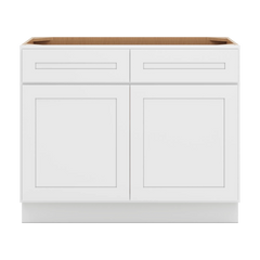 CNC Luxor 5-Piece White 42" W 2 Drawer Double Door Base Cabinet W/ 1 Pullout Shelf