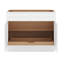 CNC Luxor 5-Piece White 42" W 2 Drawer Double Door Base Cabinet W/ 1 Pullout Shelf