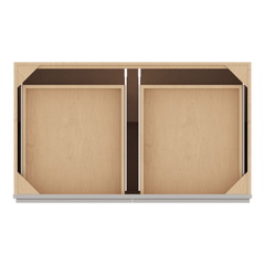 CNC Luxor Misty Grey 42" W 2 Drawer Double Door Base Cabinet W/ 1 Pullout Shelf