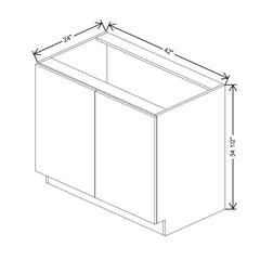 CNC Classic Broadway Almond 42" W Full Height Double Door Base Cabinet W/ 2 Pullout Shelf