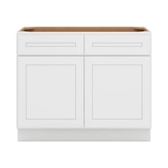 CNC Luxor 5-Piece White 42" W 2 Drawer Double Door Base Cabinet W/ 2 Pullout Shelf