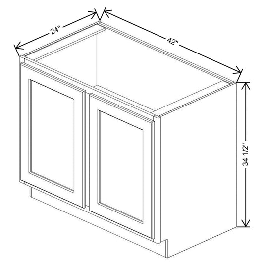 Fabuwood Quest Discovery Frost 42" W X 34 1/2" H X 24" D Full Height Double Doors