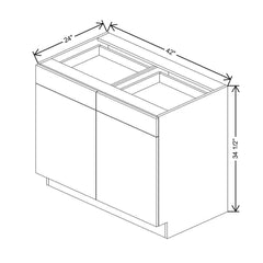 CNC Concord Park Ave Ocean 42" W 2 Drawer Double Door Base Cabinet