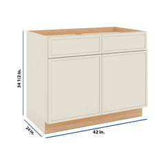 Modernform Cabinet Slim Dove White 42" W X 34 1/2" H X 24" D Double Door Base Cabinet