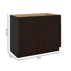 J&K Espresso K8 Double Door Standard Base Cab - 42" W