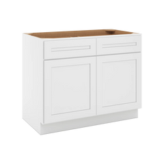CNC Luxor 5-Piece White 42" W 2 Drawer Double Door Base Cabinet