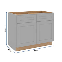 J&K Castle Grey S5 Double Door Standard Base Cab - 42" W