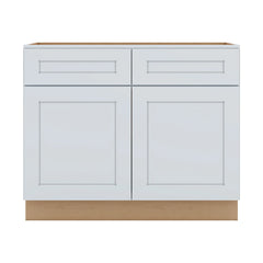 J&K White Shaker S8 Double Door Standard Base Cab - 42" W