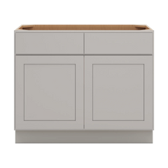 CNC Luxor Misty Grey 42" W 2 Drawer Double Door Base Cabinet