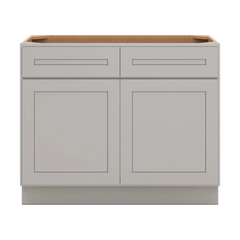 CNC Luxor 5-Piece Misty Grey 42" W 2 Drawer Double Door Base Cabinet