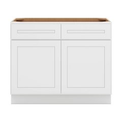 CNC Luxor 5-Piece White 42" W 2 Drawer Double Door Base Cabinet