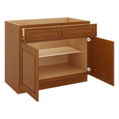 J&K Mocha Glazed K10 Double Door Standard Base Cab - 42" W