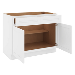 CNC Luxor 5-Piece White 42" W 2 Drawer Double Door Base Cabinet