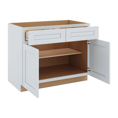 J&K White Shaker S8 Double Door Standard Base Cab - 42" W
