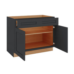 Modernform Cabinet Onyx Black Shaker 42" W X 34 1/2" H X 24" D Double Door Base Cabinet