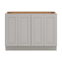 CNC Luxor 5-Piece Misty Grey 48" W Full Height Four Door Base Cabinet W/ 2 Pullout Shelf