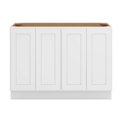 CNC Luxor 5-Piece White 48" W Full Height Four Door Base Cabinet W/ 2 Pullout Shelf