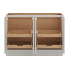 CNC Luxor 5-Piece Misty Grey 48" W Full Height Four Door Base Cabinet W/ 2 Pullout Shelf