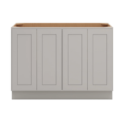 CNC Luxor Misty Grey 48" W Full Height Four Door Base Cabinet W/ 4 Pullout Shelf