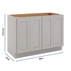CNC Luxor Misty Grey 48" W Full Height Four Door Base Cabinet
