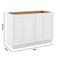 CNC Luxor 5-Piece White 48" W Full Height Four Door Base Cabinet