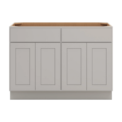 CNC Luxor Misty Grey 48" W 2 Drawer Four Door Base Cabinet W/ 2 Pullout Shelf