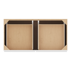 CNC Luxor White 48" W 2 Drawer Four Door Base Cabinet W/ 2 Pullout Shelf