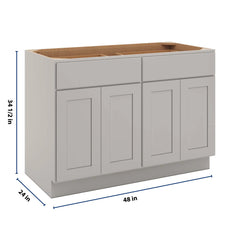 CNC Luxor Misty Grey 48" W 2 Drawer Four Door Base Cabinet