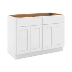 CNC Luxor White 48" W 2 Drawer Four Door Base Cabinet