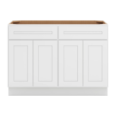 CNC Luxor 5-Piece White 48" W 2 Drawer Four Door Base Cabinet