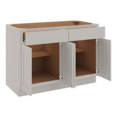 CNC Luxor Misty Grey 48" W 2 Drawer Four Door Base Cabinet