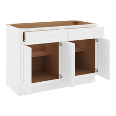 CNC Luxor 5-Piece White 48" W 2 Drawer Four Door Base Cabinet