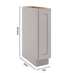 CNC Luxor 5-Piece Misty Grey 09" W Full Height Single Door Base Cabinet