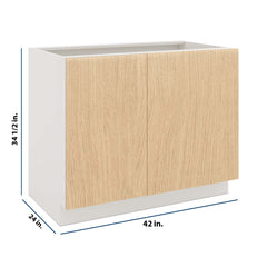Modernform Cabinet Natural Oak 42" W X 34 1/2" H X 24" D Blind Base Cabinet